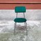 Moderner italienischer Mid-Century Stuhl aus verchromtem Stahl & grünem Samt, 1960er 3