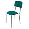 Mid-Century Italian Modern Chromed Steel & Forest Green Velvet Chair, 1960s 1