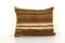 Housse de Coussin Kilim en Chanvre Marron, Turquie 1