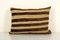 Striped Rustic Lumbar Cushion Cover Made from a Mid-20th Century Kilim Rug 1