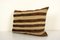 Striped Rustic Lumbar Cushion Cover Made from a Mid-20th Century Kilim Rug 2