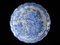 hite Ceramic Plates with Ornate Indigo Blue Designs, Set of 3, Image 2