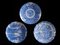 hite Ceramic Plates with Ornate Indigo Blue Designs, Set of 3 1