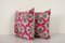 Pink Ikat Velvet Cushion Covers, Set of 2 2