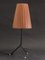 Lampe de Bureau Tripode Noire et Rouge, France, 1950s 1