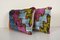 Ikat Silk & Velvet Lumbar Cushion Covers with Colorful Puzzle Design, Set of 2 3