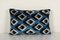 Housse de Coussin Ouzbek en Soie Bleue et Velours Ikat 1