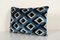 Uzbek Blue Silk & Ikat Velvet Pillow Cover 2