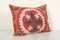 Vintage Decorative Red Pillow Cover, Uzbekistan 3