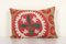 Vintage Decorative Red Pillow Cover, Uzbekistan 1