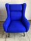 Italian Blue Armchair, 1950s, Set of 2 7