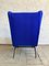 Italian Blue Armchair, 1950s, Set of 2 8