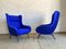 Italian Blue Armchair, 1950s, Set of 2 2