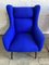 Italian Blue Armchair, 1950s, Set of 2 1
