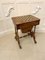Antiker viktorianischer Spieltisch aus Nusswurzelholz mit Intarsien 4