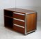 French Solid Wood Polished Steel Storage Cabinet from Henri Lewser & Claude Gaillard, 1970s 12