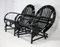 French Black Lacquered Rattan Armchairs, 1960s, Set of 2 13