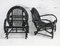 French Black Lacquered Rattan Armchairs, 1960s, Set of 2 14