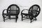 French Black Lacquered Rattan Armchairs, 1960s, Set of 2 17