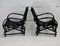 French Black Lacquered Rattan Armchairs, 1960s, Set of 2, Image 3