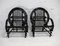 French Black Lacquered Rattan Armchairs, 1960s, Set of 2 15