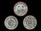 Asian Hand Painted Porcelain Plates With Intricate Designs, Set of 3 1