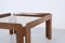 Mid-Century Italian Walnut & Smoked Glass Coffee Table by Tobia & Afra Scarpa, Image 3