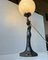 Lámpara de mesa italiana estilo Art Déco de bronce, años 80, Imagen 4