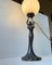 Lámpara de mesa italiana estilo Art Déco de bronce, años 80, Imagen 3
