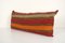 Vintage Turkish Anatolian Minimalist Red Striped Kilim Pillow Cover 3