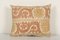 King Bed Cotton Suzani Pillow Cover in Neutral Tan 1