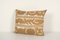 Square Neutral Beige Accent Suzani Pillow Cover in Muted Yellow 2
