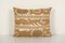Square Neutral Beige Accent Suzani Pillow Cover in Muted Yellow 1