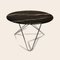 Tavolino Big O in marmo nero Marquina e acciaio inossidabile di Ox Denmarq, Immagine 2