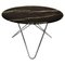 Black Marquina Marble and Stainless Steel Big O Side Table from Ox Denmarq 1