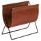 Cognac Leather and Black Steel Maggiz Magazine Rack by Ox Denmarq 1