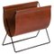 Cognac Leather and Black Steel Maggiz Magazine Rack by Ox Denmarq, Image 1