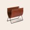 Cognac Leather and Black Steel Maggiz Magazine Rack by Ox Denmarq 2