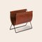 Cognac Leather and Black Steel Maggiz Magazine Rack by Ox Denmarq, Image 2