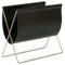 Black Leather and Steel Maggiz Magazine Rack by Ox Denmarq, Image 1