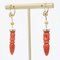 French 18 Karat Yellow Gold Dangle Earrings with Coral Amphora, 1900s, Set of 2 6