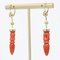 French 18 Karat Yellow Gold Dangle Earrings with Coral Amphora, 1900s, Set of 2, Image 6