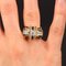 French Diamond & 18 Karat Rose Gold Knot Tank Ring, 1950s 4