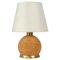 Mid-Century Swedish Wicker and Brass Globe Table Lamp, 1960s 1