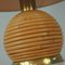 Mid-Century Swedish Wicker and Brass Globe Table Lamp, 1960s 7