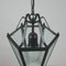 Italian Black Lacquered Metal and Ice Glass Flower Lantern, 1940s 9