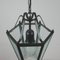 Italienische Blumenlampe aus schwarz lackiertem Metall & Eisglas, 1940er 9