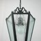 Italian Black Lacquered Metal and Ice Glass Flower Lantern, 1940s, Image 14