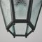 Italian Black Lacquered Metal and Ice Glass Flower Lantern, 1940s 13