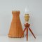 Mid-Century Rattan and Birch Table Lamp Attributed to JT Kalmar, 1950s, Image 13